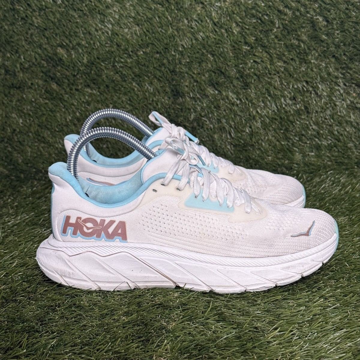 Hoka Arahi 7 Womens Size 7.5 B White Light Blue Stability Running Shoes 1147851