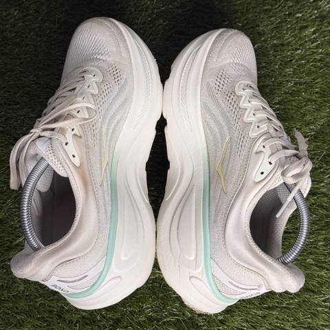 Hoka Bondi 9 Womens Size 10 B Cream Sea Glass Max Cushion Running Shoes 1162012 photo 5