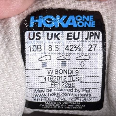 Hoka Bondi 9 Womens Size 10 B Cream Sea Glass Max Cushion Running Shoes 1162012 photo 8