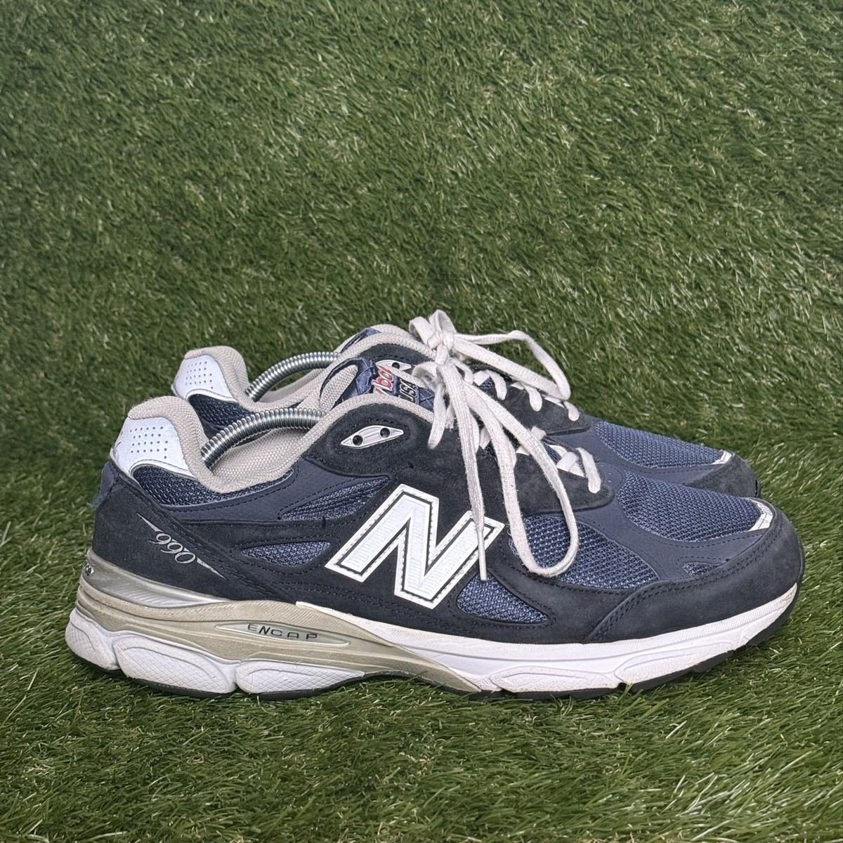 New Balance 990v3 Made in USA Mens Size 11 2E Wide Navy Suede Sneakers M990NV3