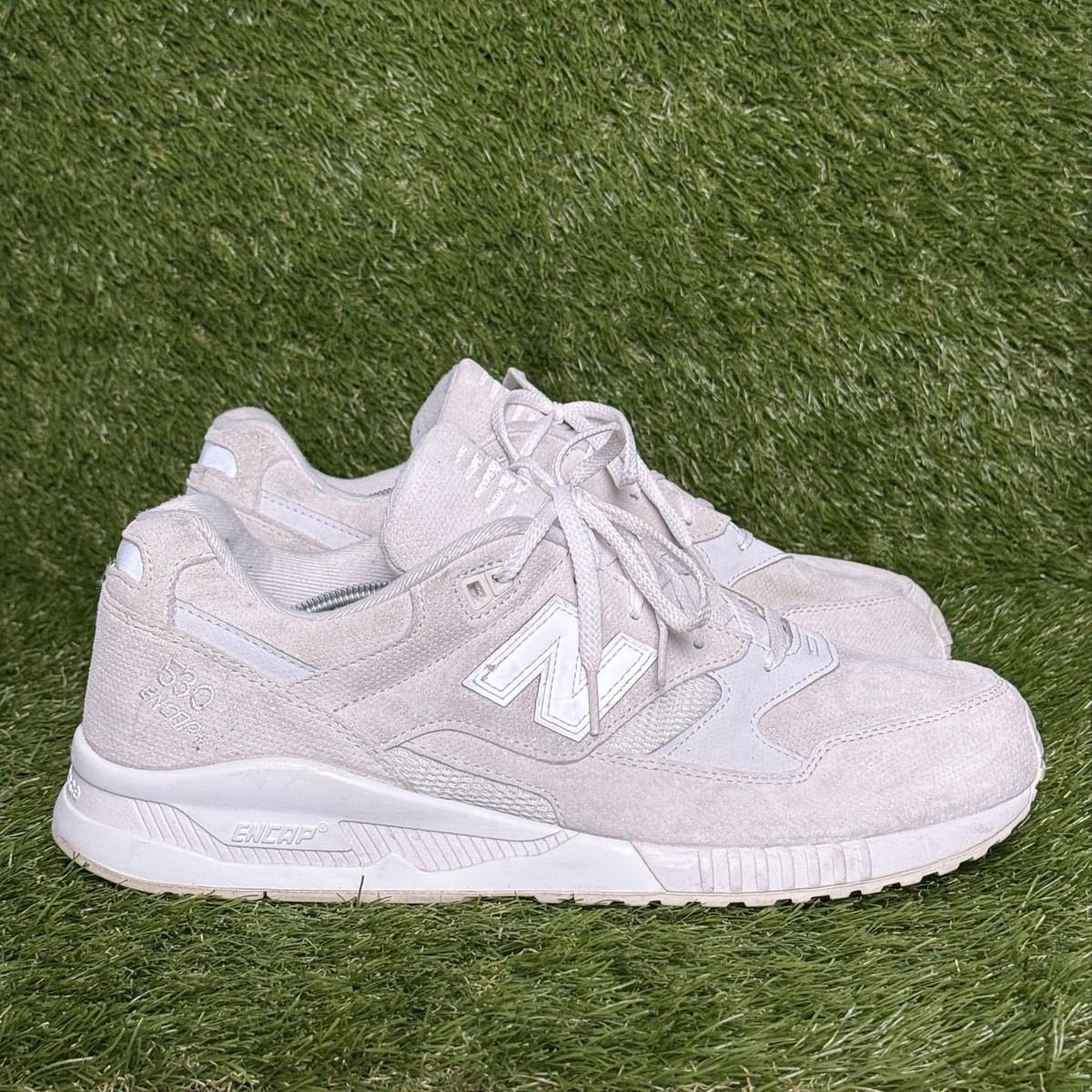 New Balance 530 Mens Size 13 D White Beige Suede Mesh Sneakers M530AW 2016