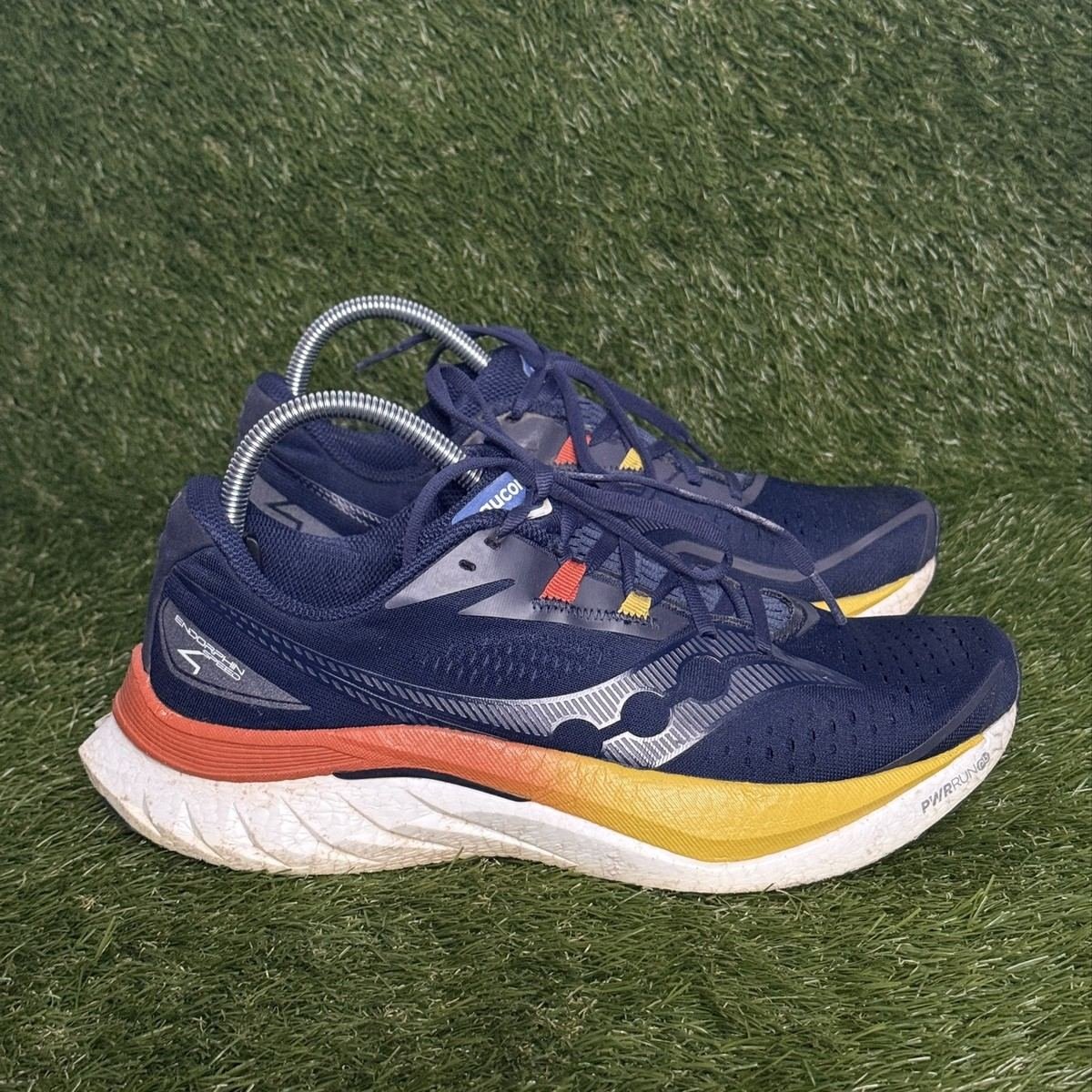 Saucony Endorphin Speed 4 Mens Size 9.5 Navy Orange Nylon Plate Running Shoes