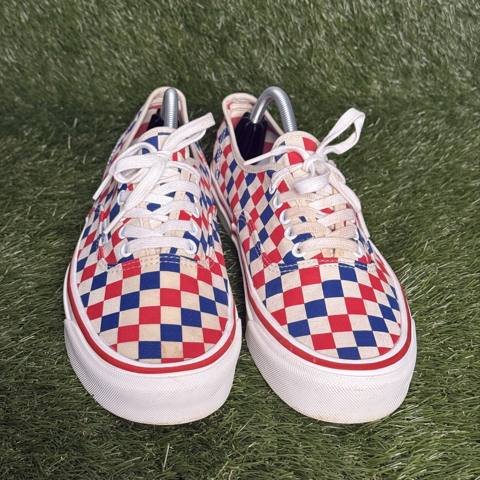 Vans Authentic x Mongoose Our Legends Mens Size 11.5 Red Blue Checkerboard Shoes photo 2