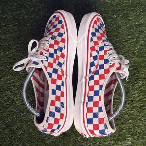 Vans Authentic x Mongoose Our Legends Mens Size 11.5 Red Blue Checkerboard Shoes photo 5