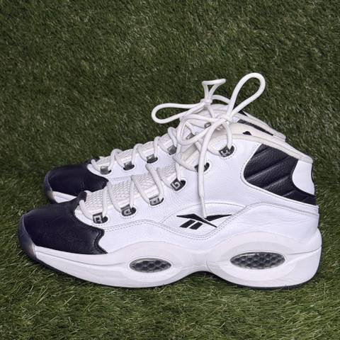 Reebok Question Mid Mens Size 13 White Black Allen Iverson Basketball GX5260 photo 3