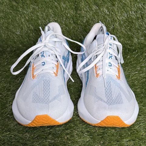 Asics Novablast 5 Mens Size 9 White Blue Orange Cushioned Running Shoes 1011B974 photo 2