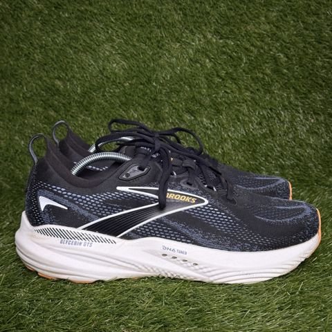 Brooks Glycerin GTS 22 Mens Size 11.5 2E Wide Black Blue Support Running Shoes