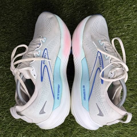 Brooks Glycerin GTS 22 Womens Size 11 B Cream Blue Pink Support Running Shoes photo 5