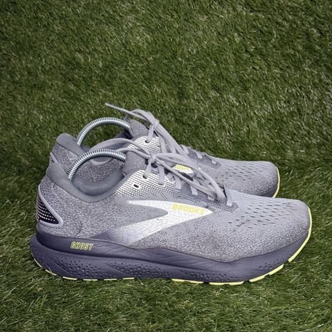 Brooks Ghost 16 Mens Size 10.5 D Gray Yellow Cushioned Running Shoes 1104181D040