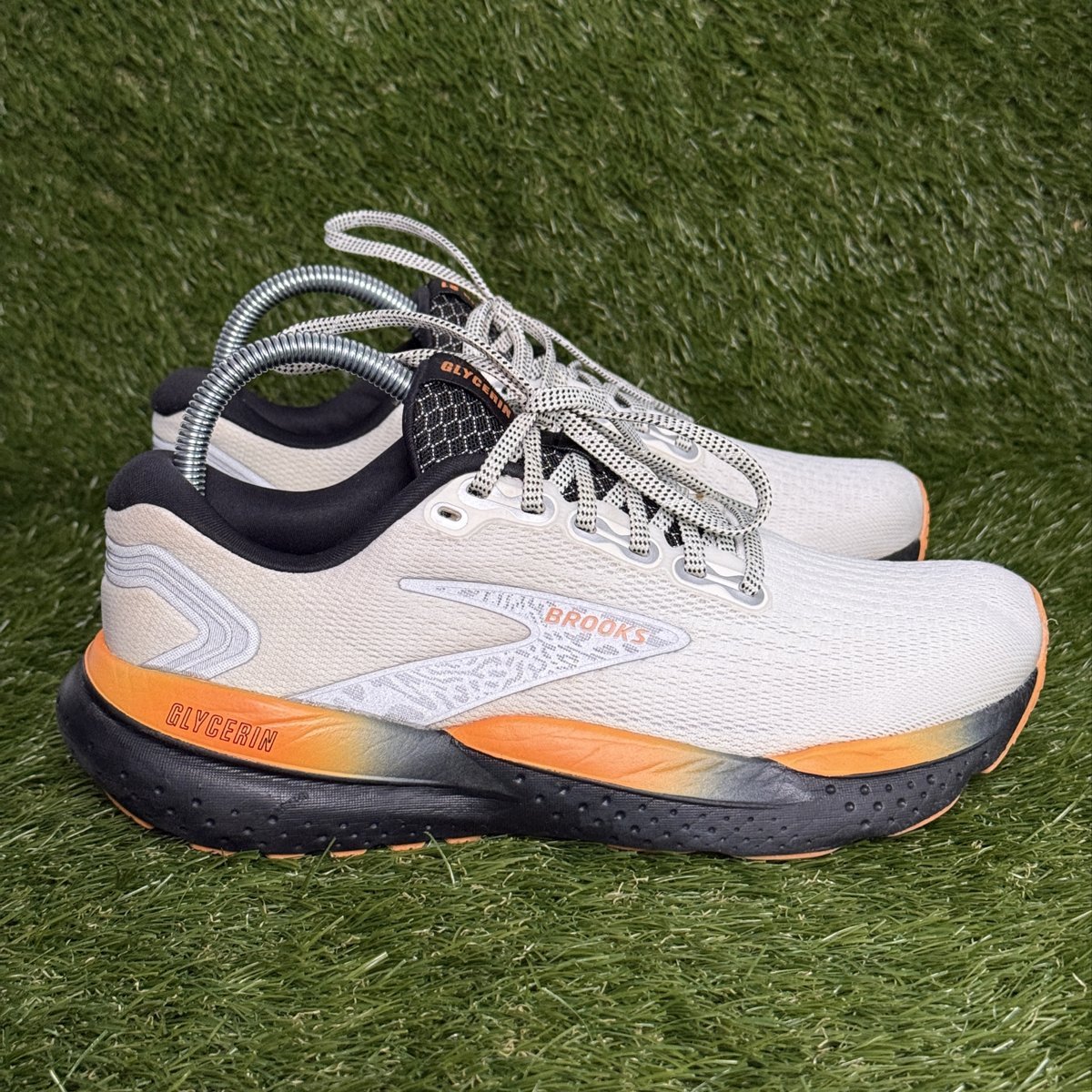 Brooks Glycerin 21 Womens Size 9 B White Orange Black Cushioned Running Shoes