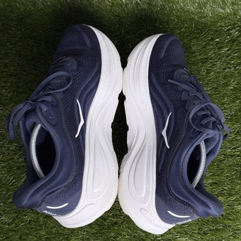 Hoka Bondi 9 Wide Mens Size 12 2E Navy White Max Cushion Running Shoes 1162013 photo 5