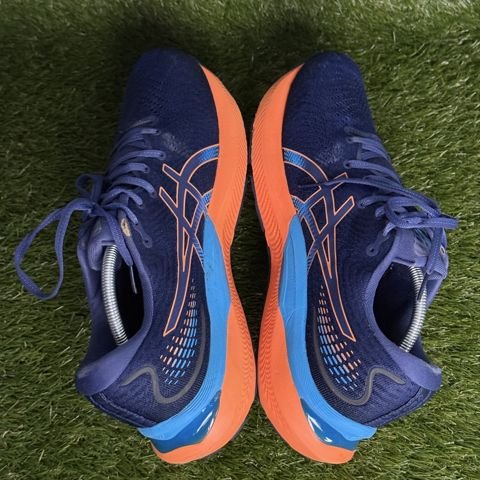 Asics Gel-Cumulus 24 Mens Size 12 Navy Orange Cushioned Running Shoes 1011B366 photo 5
