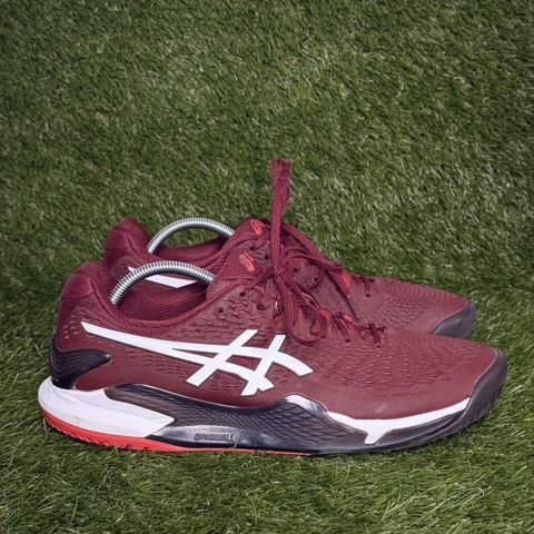 Asics Gel-Resolution 9 Mens Size 11 Burgundy White Tennis Shoes 1041A330