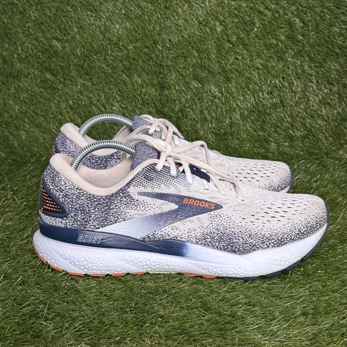 Brooks Ghost 16 Mens Size 10 D Sand Navy Orange Cushioned Running Shoes