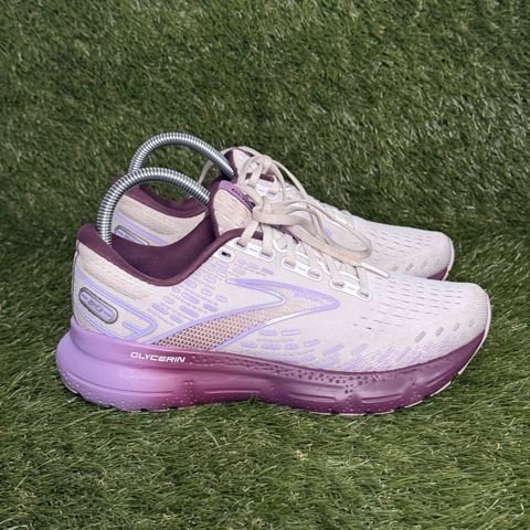 Brooks Glycerin 20 Womens Size 8 B White Purple Cushioned Running Shoes photo 1