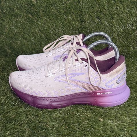 Brooks Glycerin 20 Womens Size 8 B White Purple Cushioned Running Shoes photo 3