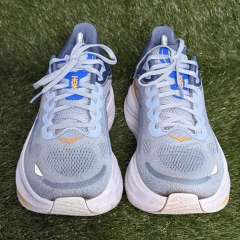 Hoka Bondi 9 Mens Size 11 D Blue Gray Orange Max Cushion Running Shoes 1162011 photo 2