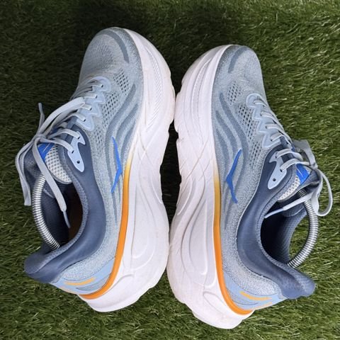 Hoka Bondi 9 Mens Size 11 D Blue Gray Orange Max Cushion Running Shoes 1162011 photo 5