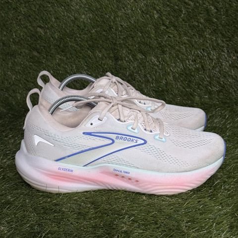 Brooks Glycerin 22 Womens Size 10.5 B White Pink Blue Cushioned Running Shoes photo 1