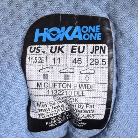 Hoka Clifton 9 Wide Mens Size 11.5 2E Light Blue Running Shoes 1132210 photo 8