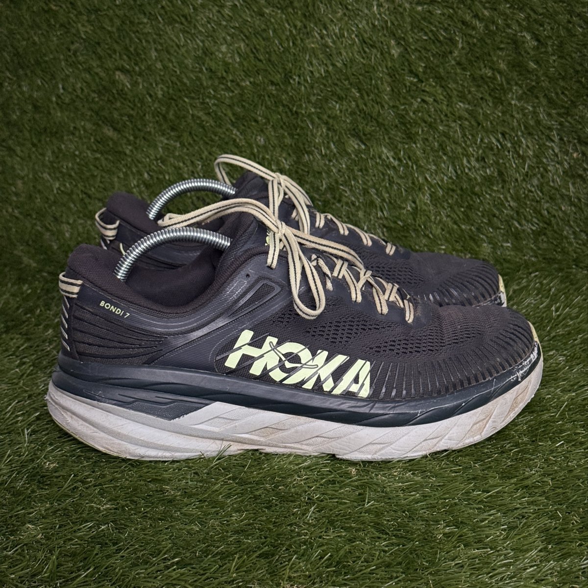 Hoka Bondi 7 Mens Size 11 D Dark Gray Max Cushion Running Shoes 1110518