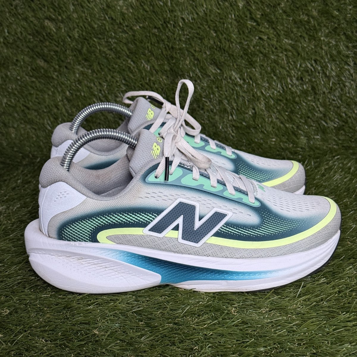 New Balance Ellipse v1 Mens Size 7 Gray Teal Lime Fresh Foam Running Shoes