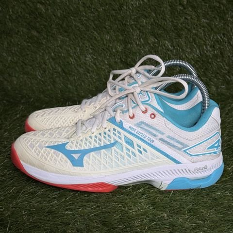 Mizuno Wave Exceed Tour 4 AC Womens Size 8.5 White Teal Tennis Shoes photo 3