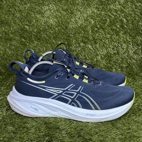 Asics Gel-Nimbus 26 Mens Size 11 Navy Lime Cushioned Running Shoes 1011B794