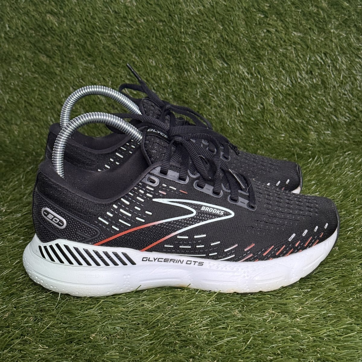 Brooks Glycerin GTS 20 Womens Size 7.5 B Black Support Running Shoes 1203701B045