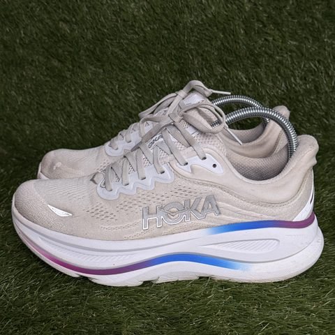 Hoka Bondi 9 Wide Womens Size 9 D White Blue Max Cushion Running Shoes 1162014 photo 3