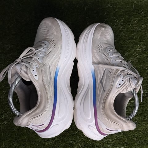 Hoka Bondi 9 Wide Womens Size 9 D White Blue Max Cushion Running Shoes 1162014 photo 5