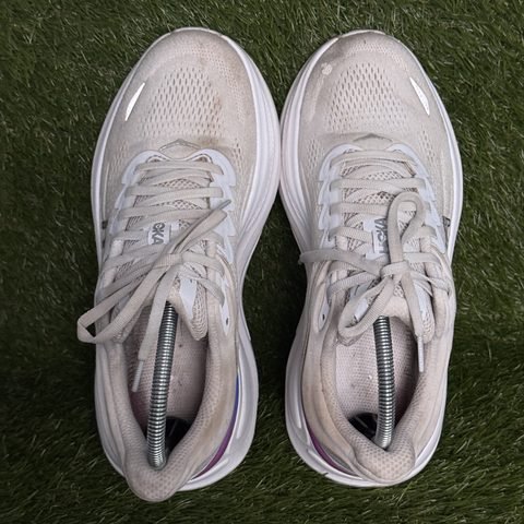 Hoka Bondi 9 Wide Womens Size 9 D White Blue Max Cushion Running Shoes 1162014 photo 6
