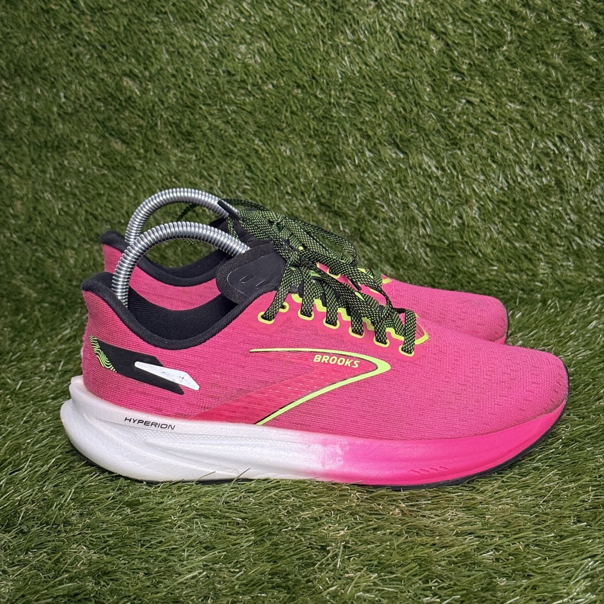Brooks Hyperion Womens Size 8 B Pink Lime Lightweight Running Shoes 1203961B661