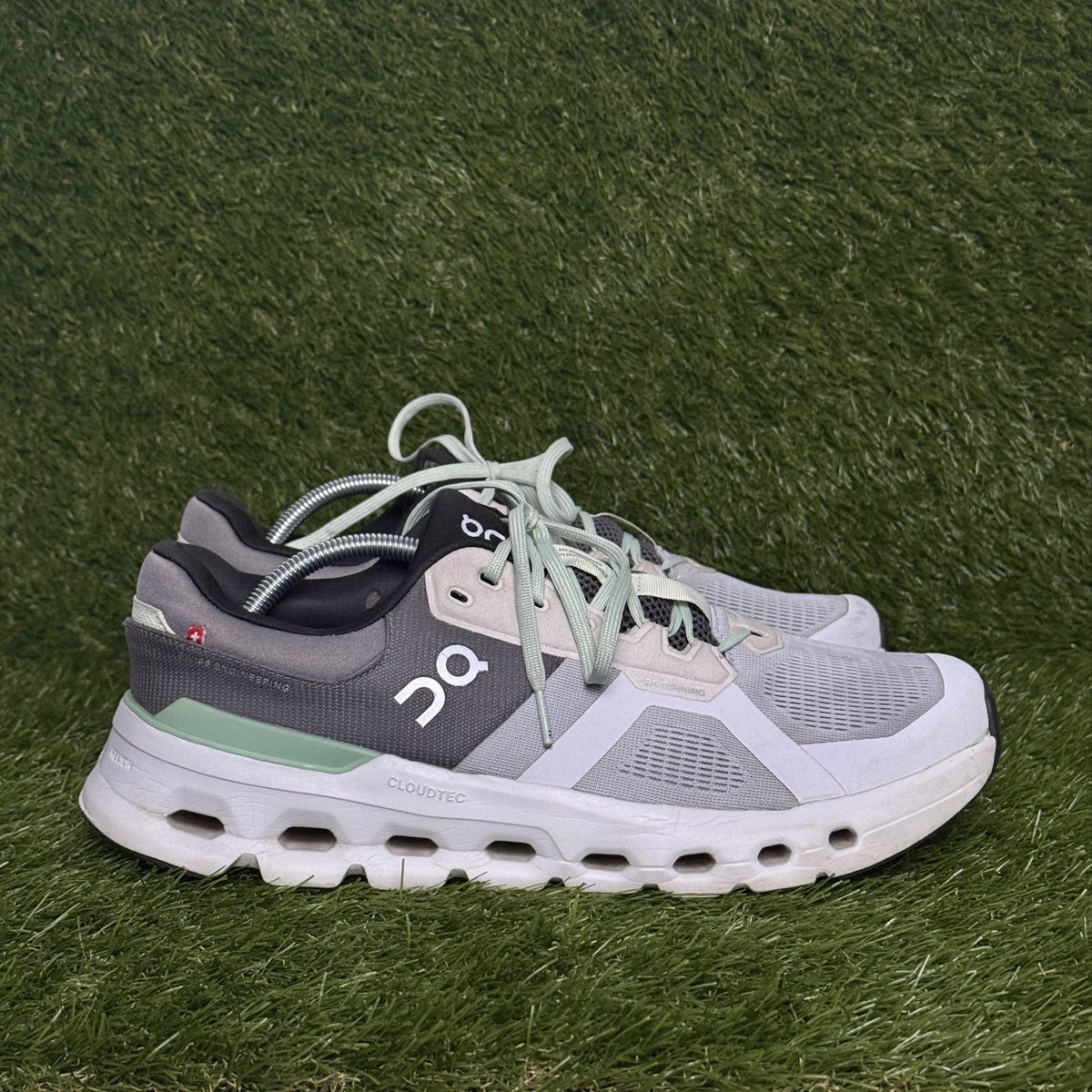 On Cloudrunner 2 Mens Size 11.5 Gray Mint Supportive Running Shoes