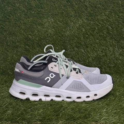 On Cloudrunner 2 Mens Size 11.5 Gray Mint Supportive Running Shoes photo 1