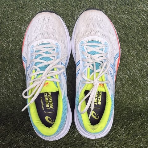 Asics Gel-Excite 6 SP Womens Size 9 White Blue Lime Running Shoes 1012A507 photo 6