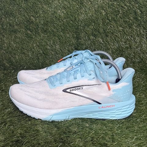 Brooks Launch 11 Mens Size 9.5 D White Light Blue Lightweight Running Shoes photo 3