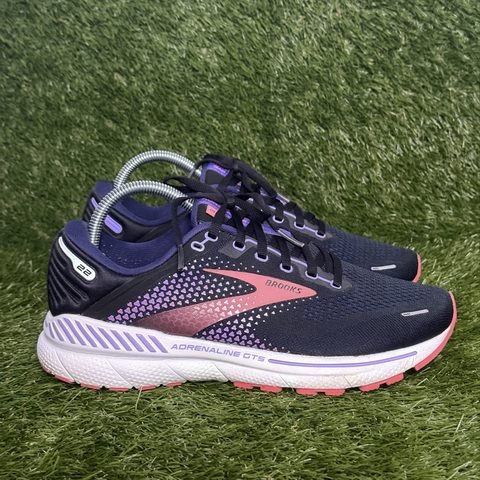 Brooks Adrenaline GTS 22 Womens Size 9.5 D Wide Navy Purple Coral Running Shoes photo 1