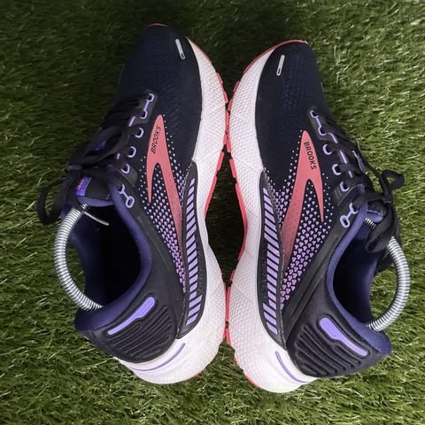 Brooks Adrenaline GTS 22 Womens Size 9.5 D Wide Navy Purple Coral Running Shoes photo 5