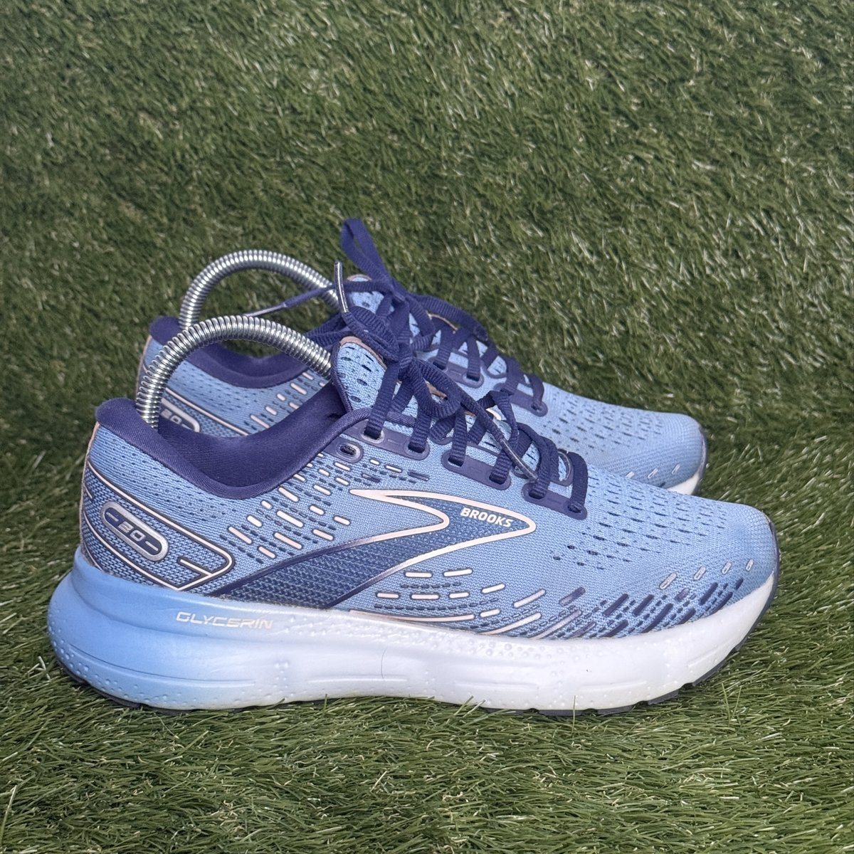 Brooks Glycerin 20 Womens Size 8.5 B Blue Peach Cushioned Running Shoes