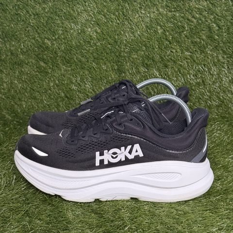 Hoka Bondi 9 Womens Size 10 B Black White Max Cushion Running Shoes 1162012 photo 3