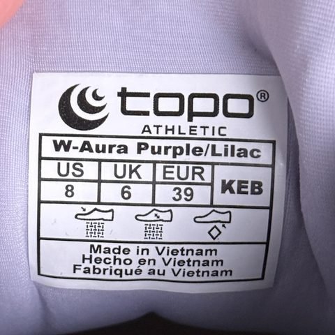 Topo Athletic Aura Womens Size 8 Purple Lilac Running Shoes 5mm Drop photo 8