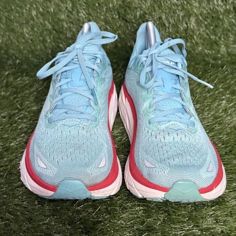 Hoka Clifton 8 Womens Size 9.5 B Aqua Blue Red Running Shoes 1119394 photo 2