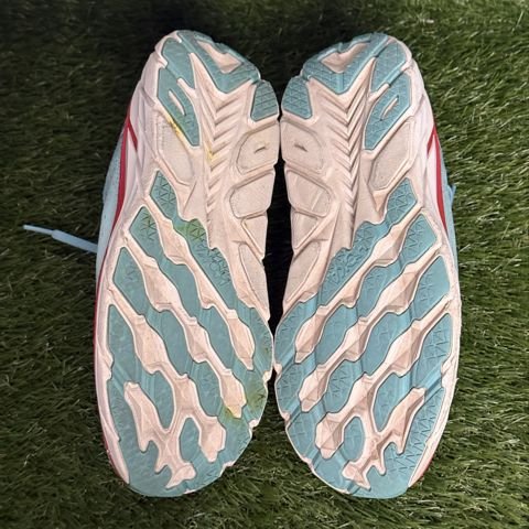 Hoka Clifton 8 Womens Size 9.5 B Aqua Blue Red Running Shoes 1119394 photo 7