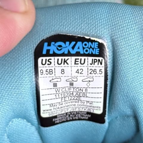Hoka Clifton 8 Womens Size 9.5 B Aqua Blue Red Running Shoes 1119394 photo 8