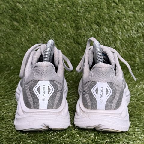 Hoka Clifton 10 Womens Size 6.5 B Gray White Cushioned Running Shoes 1162031 photo 4