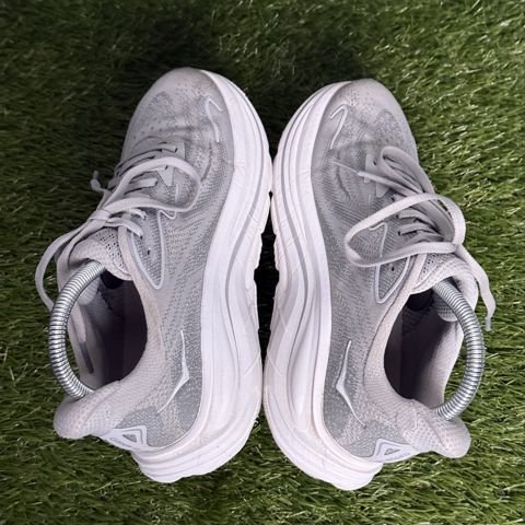 Hoka Clifton 10 Womens Size 6.5 B Gray White Cushioned Running Shoes 1162031 photo 5