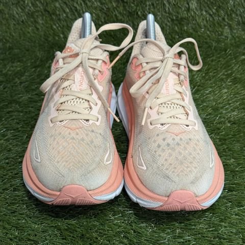 Hoka Clifton 9 Womens Size 6.5 B Cream Peach Cushioned Running Shoes 1127896 photo 2