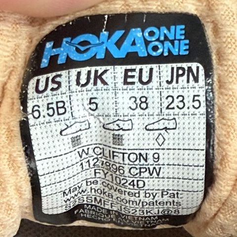 Hoka Clifton 9 Womens Size 6.5 B Cream Peach Cushioned Running Shoes 1127896 photo 8