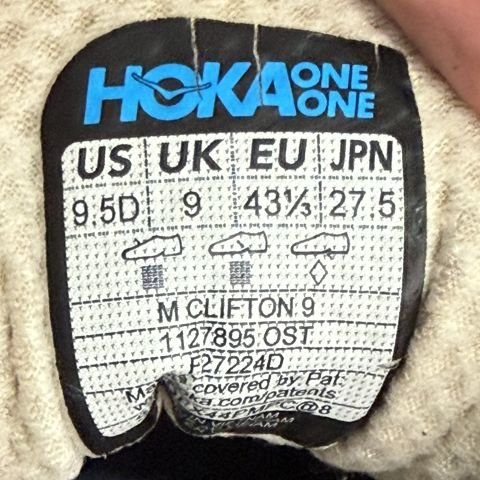 Hoka Clifton 9 Mens Size 9.5 D Oat Cream Cushioned Running Shoes 1127895 photo 9